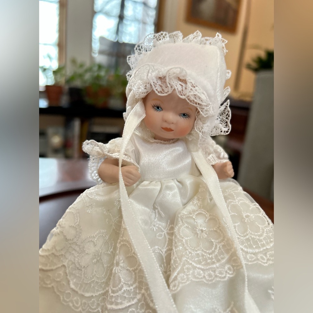 Vintage Baby Doll in Lace Gown | Classic Heirloom Style Keepsake - Picture 5 of 9